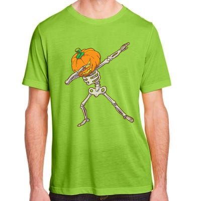 Funny Dabbing Skeleton Pumpkin Halloween Dab Step Gift Adult ChromaSoft Performance T-Shirt