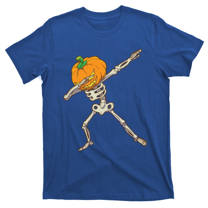 Funny Dabbing Skeleton Pumpkin Halloween Dab Step Gift T-Shirt