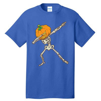 Funny Dabbing Skeleton Pumpkin Halloween Dab Step Gift Tall T-Shirt