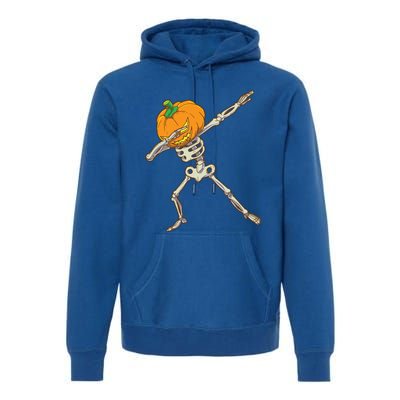 Funny Dabbing Skeleton Pumpkin Halloween Dab Step Gift Premium Hoodie