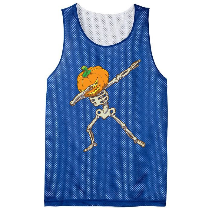 Funny Dabbing Skeleton Pumpkin Halloween Dab Step Gift Mesh Reversible Basketball Jersey Tank