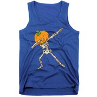 Funny Dabbing Skeleton Pumpkin Halloween Dab Step Gift Tank Top