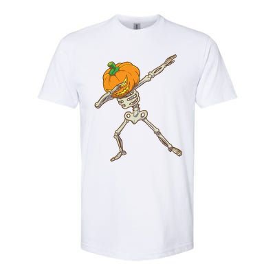 Funny Dabbing Skeleton Pumpkin Halloween Dab Step Gift Softstyle CVC T-Shirt