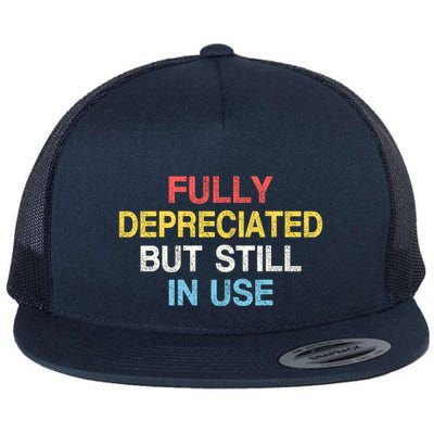 Fully Depreciated Still In Use For Accounting Retro Graphic Flat Bill Trucker Hat