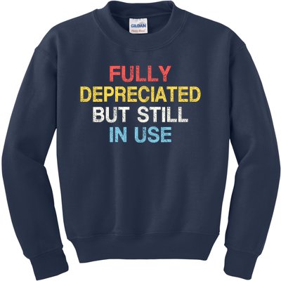 Fully Depreciated Still In Use For Accounting Retro Graphic Kids Sweatshirt