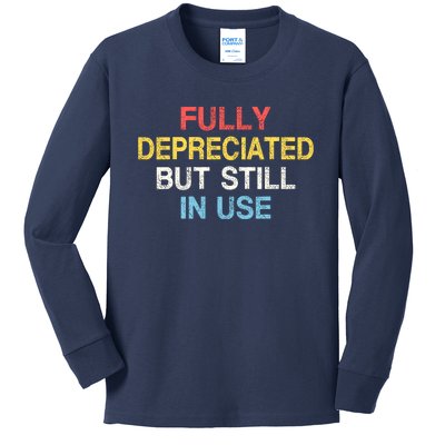 Fully Depreciated Still In Use For Accounting Retro Graphic Kids Long Sleeve Shirt