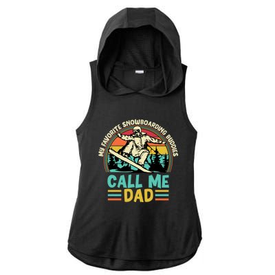 Funny Dad Snowboarding Adventure FatherS Day Celebration Gift Ladies PosiCharge Tri-Blend Wicking Draft Hoodie Tank