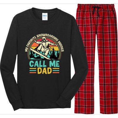 Funny Dad Snowboarding Adventure FatherS Day Celebration Gift Long Sleeve Pajama Set