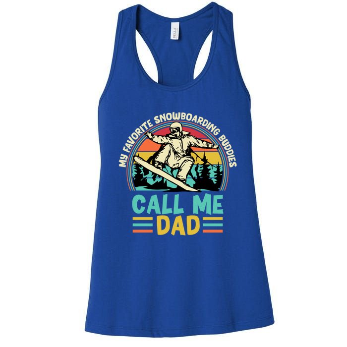 Funny Dad Snowboarding Adventure FatherS Day Celebration Gift Women's Racerback Tank