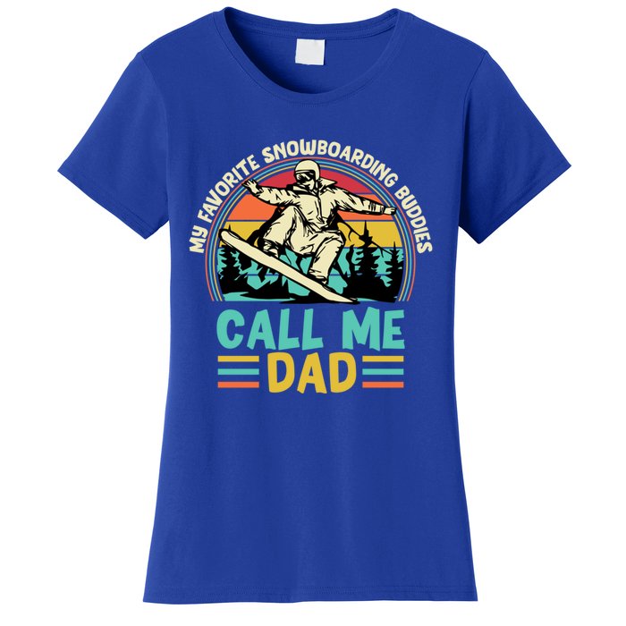 Funny Dad Snowboarding Adventure FatherS Day Celebration Gift Women's T-Shirt