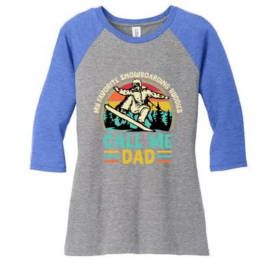 Funny Dad Snowboarding Adventure FatherS Day Celebration Gift Women's Tri-Blend 3/4-Sleeve Raglan Shirt