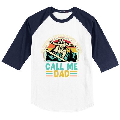 Funny Dad Snowboarding Adventure FatherS Day Celebration Gift Baseball Sleeve Shirt