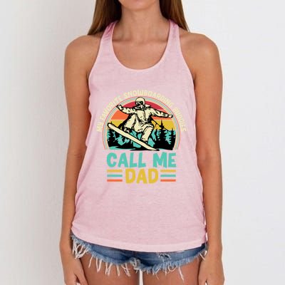 Funny Dad Snowboarding Adventure FatherS Day Celebration Gift Women's Knotted Racerback Tank