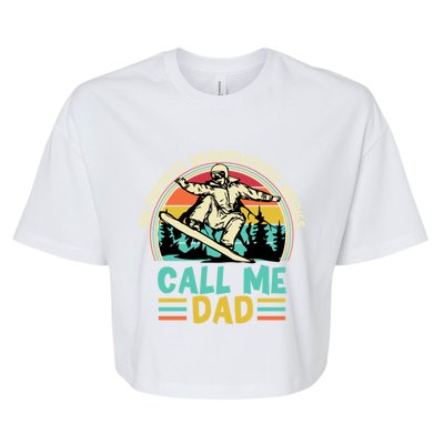 Funny Dad Snowboarding Adventure FatherS Day Celebration Gift Bella+Canvas Jersey Crop Tee