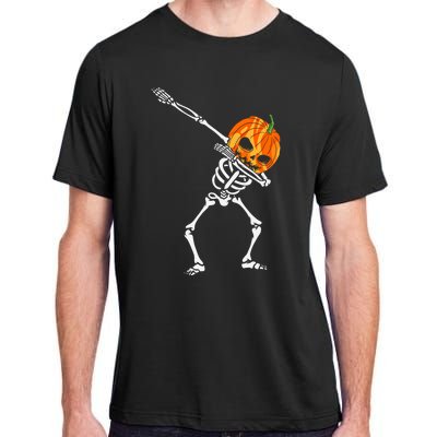 Funny Dabbing Skeleton Pumpkin Halloween Dab Great Gift Adult ChromaSoft Performance T-Shirt