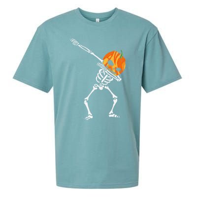 Funny Dabbing Skeleton Pumpkin Halloween Dab Great Gift Sueded Cloud Jersey T-Shirt