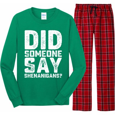 Funny Did Someone Say Shenanigans St Patricks Day Costume Long Sleeve Pajama Set