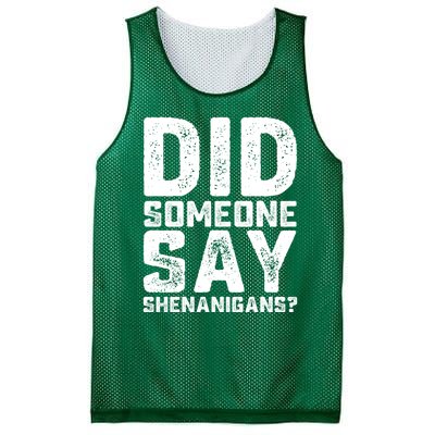 Funny Did Someone Say Shenanigans St Patricks Day Costume Mesh Reversible Basketball Jersey Tank