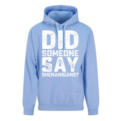 Funny Did Someone Say Shenanigans St Patricks Day Costume Unisex Surf Hoodie