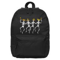 Funny Dancing Skeletons Sombreros Maracas Cinco De Mayo 16 in Basic Backpack