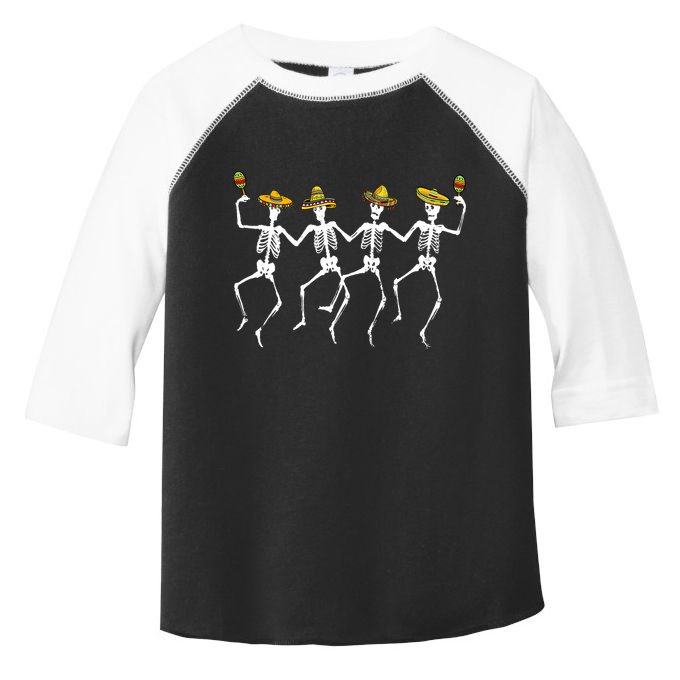 Funny Dancing Skeletons Sombreros Maracas Cinco De Mayo Toddler Fine Jersey T-Shirt