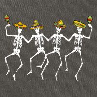 Funny Dancing Skeletons Sombreros Maracas Cinco De Mayo Cotton Canvas Backpack