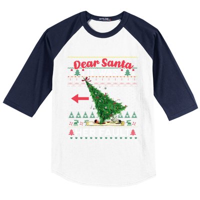 Funny Dear Santa It Was Her Fault Christmas Couple Matching Gift Baseball Sleeve Shirt