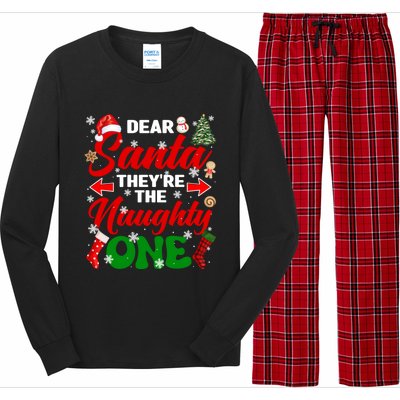 Funny Dear Santa They Are The Naughty Ones Christmas Squad Gift Long Sleeve Pajama Set