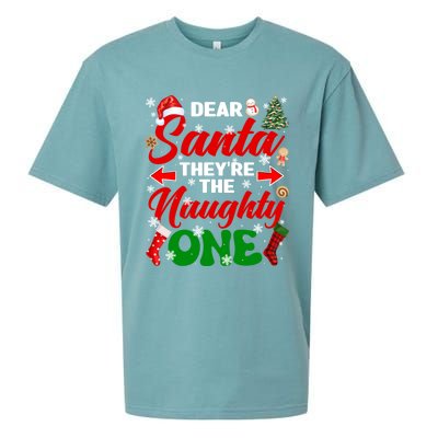 Funny Dear Santa They Are The Naughty Ones Christmas Squad Gift Sueded Cloud Jersey T-Shirt