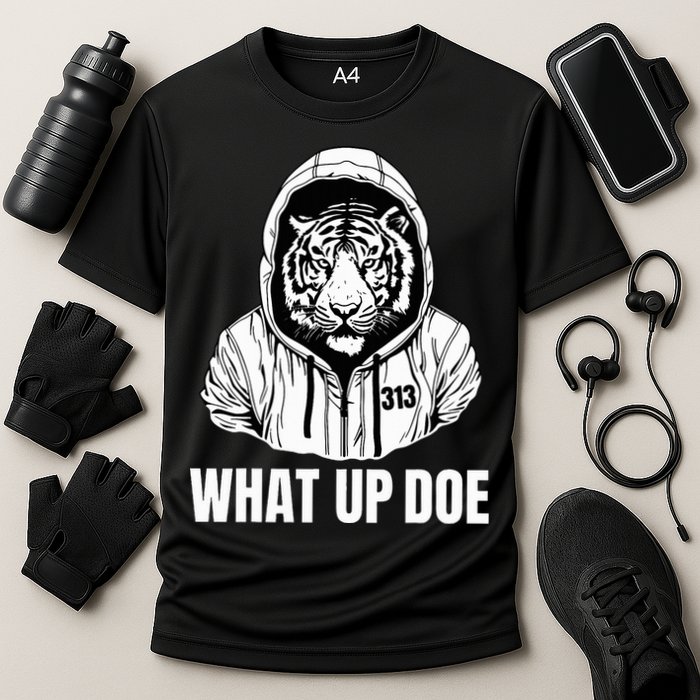 Funny Detroit Slang What Up Doe 313 Cooling Performance Crew T-Shirt