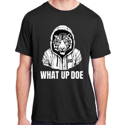 Funny Detroit Slang What Up Doe 313 Adult ChromaSoft Performance T-Shirt