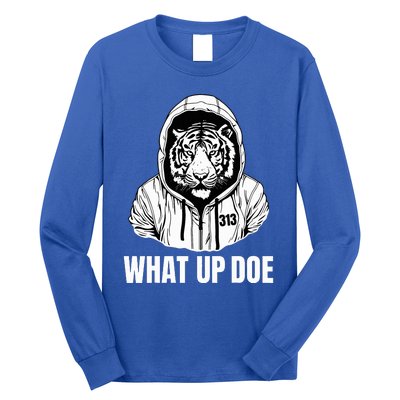 Funny Detroit Slang What Up Doe 313 Long Sleeve Shirt