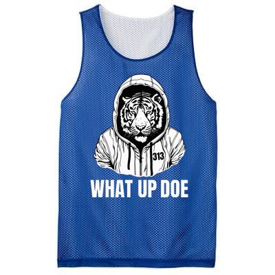 Funny Detroit Slang What Up Doe 313 Mesh Reversible Basketball Jersey Tank