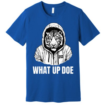 Funny Detroit Slang What Up Doe 313 Premium T-Shirt