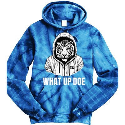 Funny Detroit Slang What Up Doe 313 Tie Dye Hoodie