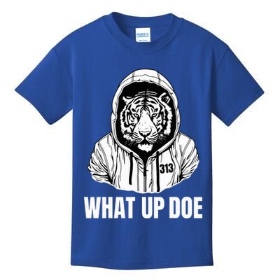 Funny Detroit Slang What Up Doe 313 Kids T-Shirt