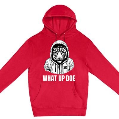 Funny Detroit Slang What Up Doe 313 Premium Pullover Hoodie