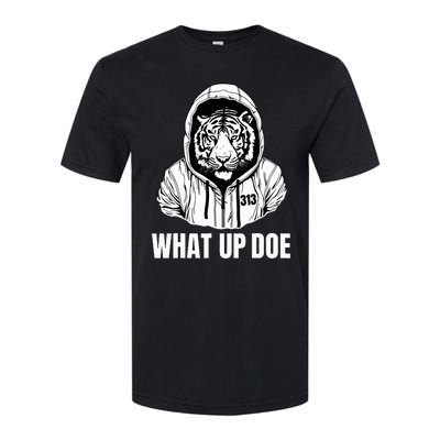 Funny Detroit Slang What Up Doe 313 Softstyle CVC T-Shirt