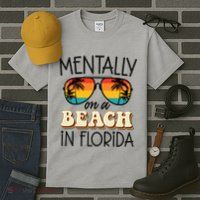 Florida Dreaming Snowbirdstally On A Beach In Florida Tall T-Shirt
