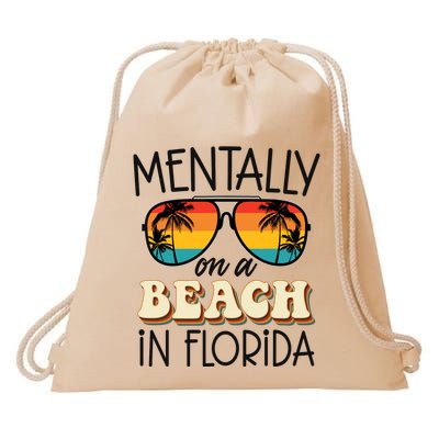 Florida Dreaming Snowbirdstally On A Beach In Florida Drawstring Bag