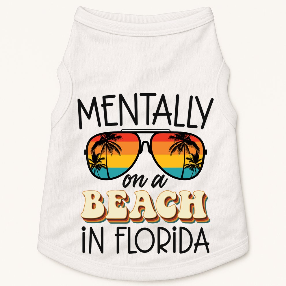 Florida Dreaming Snowbirdstally On A Beach In Florida Doggie Tank