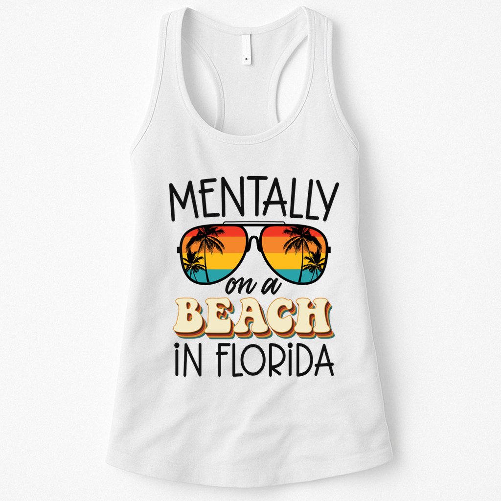 Florida Dreaming Snowbirdstally On A Beach In Florida Womens Tank Top