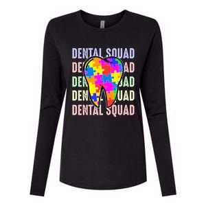 Funny Dental Squad Autism Awareness Day Tooth Ribbon Puzzle Great Gift Womens Cotton Relaxed Long Sleeve T-Shirt