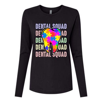 Funny Dental Squad Autism Awareness Day Tooth Ribbon Puzzle Great Gift Womens Cotton Relaxed Long Sleeve T-Shirt