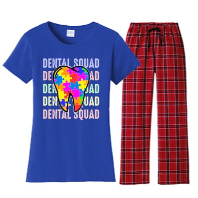 Funny Dental Squad Autism Awareness Day Tooth Ribbon Puzzle Great Gift Women's Flannel Pajama Set