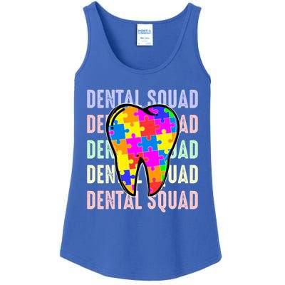 Funny Dental Squad Autism Awareness Day Tooth Ribbon Puzzle Great Gift Ladies Essential Tank