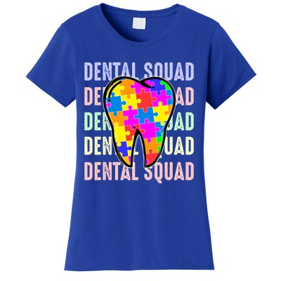 Funny Dental Squad Autism Awareness Day Tooth Ribbon Puzzle Great Gift Women's T-Shirt