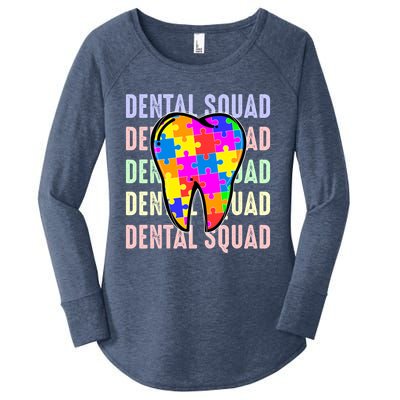 Funny Dental Squad Autism Awareness Day Tooth Ribbon Puzzle Great Gift Women's Perfect Tri Tunic Long Sleeve Shirt