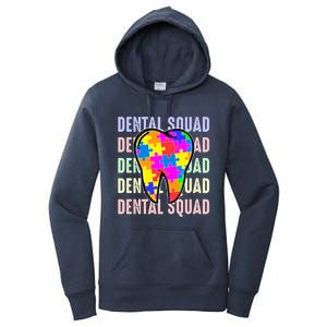 Funny Dental Squad Autism Awareness Day Tooth Ribbon Puzzle Great Gift Women's Pullover Hoodie