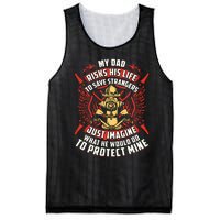 Firefighter Daughter Shirts My Dad Risks His Life Mesh Reversible Basketball Jersey Tank